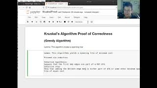 CS 371 Module 21 Kruskals Algorithm Proof of Correctness [upl. by Foushee]