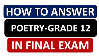 POETRY QUESTIONS  HOW TO ANSWER Grade 12 English grade 12 English poetry THUNDEREDUC [upl. by Noloc338]