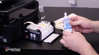 How to refill ink on Epson EcoTank Printers  printerbasecouk [upl. by Aip]