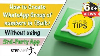 How to create WhatsApp group from excel  Without using wwwwawebprocom [upl. by Anahir]