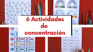 6 ACTIVIDADES PARA TRABAJAR ATENCIÓN Y CONCENTRACIÓN [upl. by Denys]