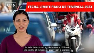 Video ¿Hasta cuándo tengo para pagar la tenencia 2023 en CDMX y Edomex [upl. by Dranyer]