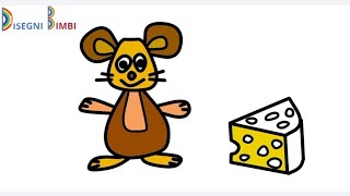 Disegnare un topolino per bambini e un formaggio disegnareecolorare disegnare disegnoperbambini [upl. by Adaj]