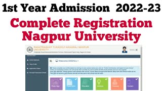 1st Year Admission Registration Nagpur University Step by Step 20222023 rtmnu [upl. by Ellinehc]