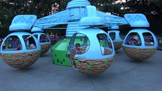 Canadas Wonderland Woodstock Whirlybirds Ride Kidzville Kiddie Ride 4K [upl. by Yrroc]