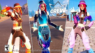 Fortnite CREW PACK Lana Llane Skin ALL Styles GAMEPLAY February 2024 [upl. by Wareing298]