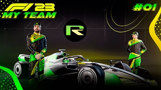 F1 23  CRIAMOS A NOSSA EQUIPE  GP DO BAHREIN MY TEAM 1 [upl. by Nuyh]