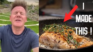 I made GORDON RAMSAYS PAN SEARED CRISPY SALMON RECIPE  Its actually SO GOOD [upl. by Atekihs]