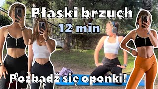 TRENING NA PŁASKI BRZUCH 12 MIN Pozbądź się oponki Bardzo intensywny🔥 [upl. by Bevis322]