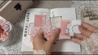 scrapbooking ASMR  Aesthetic Journaling  Red ❤  journal idea [upl. by Ravo]