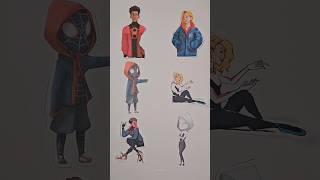 Spider Man Verse 3 Miles Morales and Gwen Paper Matching Craft shorts art [upl. by Piselli]