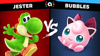 Jester Yoshi vs Bubbles Jigglypuff  Super Smash Bros Ultimate Amiibo Fights [upl. by Ehtyde]