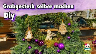 Grabgesteck selber machen  Weihnachtliches Grabgesteck  Grabgesteck  mit Naturmaterialien [upl. by Ecirtap909]