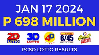 Lotto Result January 17 2024 9pm PCSO [upl. by Obellia]