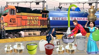 Summer Water Crisis Train Water Tanker Hindi Kahaniya Moral Stories Water Problem New Comedy Video [upl. by Akiret849]