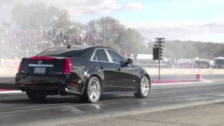 2009 Cadillac CTSV 14 mile Drag Racing [upl. by Kai926]