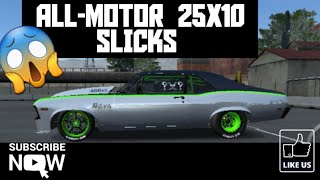 no limit drag racing 20 chevy nova big block all motor on 25x10 slicks ⅛ mile tune [upl. by Reerg]