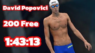 David Popovici 14313 200 Free European Championships 2024🔥🔥🔥 [upl. by Oicnedif]