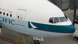 Cathay Pacific 777300 First Class HND to HKG PreTakeoff [upl. by Esnahc]