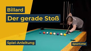 Spielanleitung Billard  Der gerade Stoß [upl. by Ladnar]