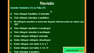 Matemática  Aula 34  Geometria Plana  Triângulos  Noções Gerais  Parte 2  Final [upl. by Nirrat]