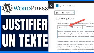 Comment Justifier Un Texte Sur Wordpress 2024 [upl. by Esahc]