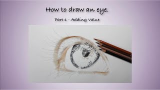 TUTORIAL 23 Part 1  How to draw an eye Value  Channel Sheldene Fine Art [upl. by Kalle]