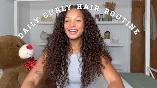 TUTORIAL  MY DAILY CURLY HAIR ROUTINE [upl. by Judi648]