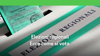 Elezioni regionali ecco come si vota [upl. by Adrianne]