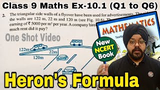 Class 9 Maths  Chapter 10  Herons Formula  Introduction  Exercise 101 Q1 to Q6  New NCERT [upl. by Mahgem]