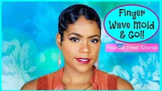 How to Finger Wave a Pixie Cut  Relaxed Short Hair  Hair Tutorial  Leann DuBois [upl. by Brenner]