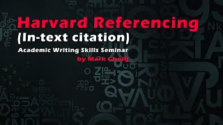 Harvard Referencing Intext citation Academic Writing Skills [upl. by Lilhak]