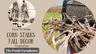 How To Make Corn Stalks Fall Decor Topiaries [upl. by Grail]