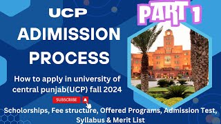 How to apply in UCP online University of Central Punjab Lahore Part1 ucpLahoreeducation [upl. by Aner]