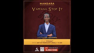 Mandara SDA Church  Elder M Machando  Title  Pfekai  8 Feb 2024 800am [upl. by Westbrook]