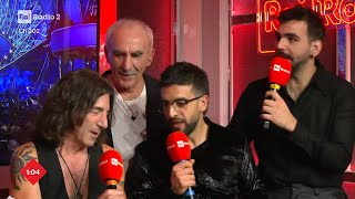 Intervista a Il Volo e Stef Burns 4ª serata  Radio2 a Sanremo [upl. by Rozina]