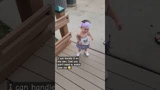 I can handle it on my own Dad you dont need to watch over me 🤣 short toddler cutebaby [upl. by Jillane]