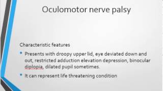 oculomotor nerve palsy Ophthalmology lecture [upl. by Lecia]