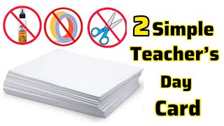 2 Simply Teachers Day Card Idea Teachers Day Gifts  Greeting Card For Teacher White paper craft [upl. by Ruffo371]