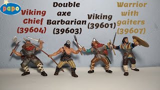 Papo Viking Chief39604DoubleAxe Barbarian39603Viking39601Warrior with gaiters39607Review [upl. by Nythsa927]