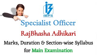 IBPSSO2023 RajBhasha Adhikari Detailed Syllabus for Main Examination [upl. by Kenrick]