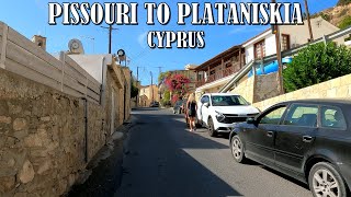 DRIVING from PISSOURI VILLAGE to PLATANISKIA VILLAGE in CYPRUS 🇨🇾 4K 60fps [upl. by Gough701]