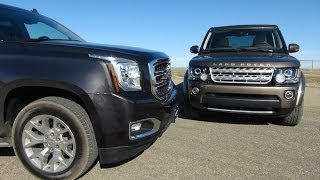 2015 GMC Yukon vs Land Rover LR4 Drag Race [upl. by Oribel]