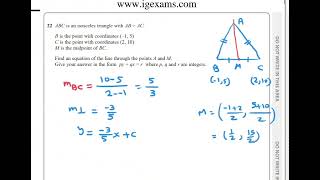 Edexcel coordinates geometry Jan 21 1HR q22 [upl. by Nnalatsyrc]