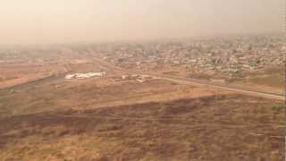 Landing at Juba International Airport in South Sudan  Huts and UN Aircraft [upl. by Assenyl]