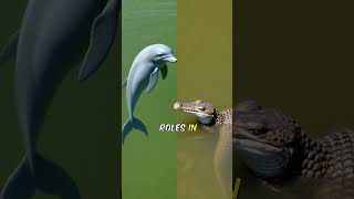 Ganges river dolphin vs Gharial short shortvideo animal [upl. by Xila]