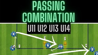 Passing Combination  Third Man Run  Overlap  U11 U12 U13 U14  FootballSoccer [upl. by Torosian]