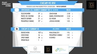 Cheam CC Sunday XI v Riverside CC Surrey Sunday 1st XI [upl. by Onidranreb]