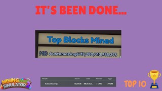 🎉 MAJOR MILESTONE 🎉 TOP 10 in Mining Simulator 2 [upl. by Brufsky585]