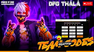 🔴DFG THALA  FF LIVE 🖥️ TEAM CODES REACTION 😮😮🔥 freefire dhanushffgamerlive garenafreefire mbg [upl. by Marcel]